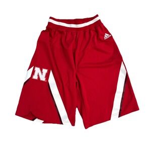 Adidas Nebraska Cornhuskers Red Away Basketball Shorts Mens Size S